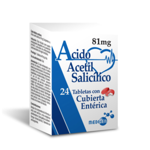 ACIDO ACETILSALICILICO 81MG. X24 TABLETAS CON CUBIERTA ENTERICA OFTALMI FABRICANTE LABORATORIOS INNOVA, C.A.